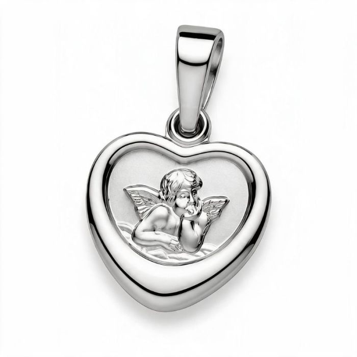 Pendentif ange cœur en argent 925, à graver