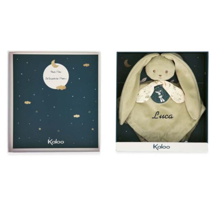 coffret doudou vert de kaloo à personnaliser avec le prénom de l'enfant
