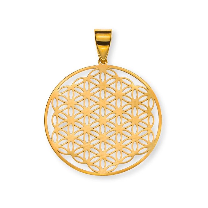 Pendentif fleur de vie en or jaune 750, 20 mm