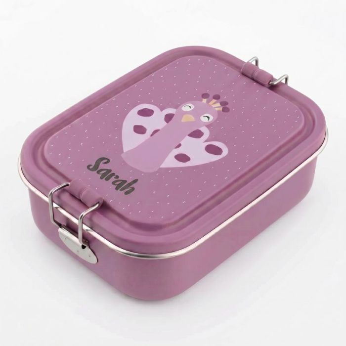 boîte à gouter paon, à personnaliser