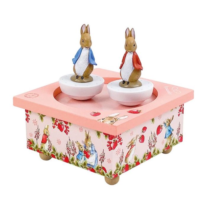 boite à musique pierre lapin, couleur fraise