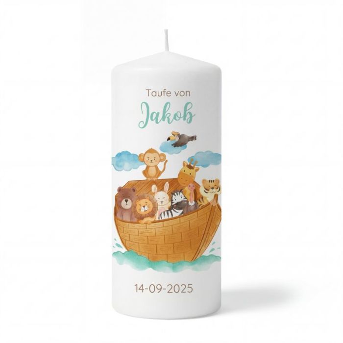 bougie arche de noé pour le baptême de bébé