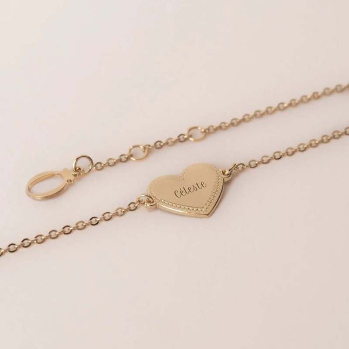 bracelet médaille simone plaqué or jaune, à personnaliser