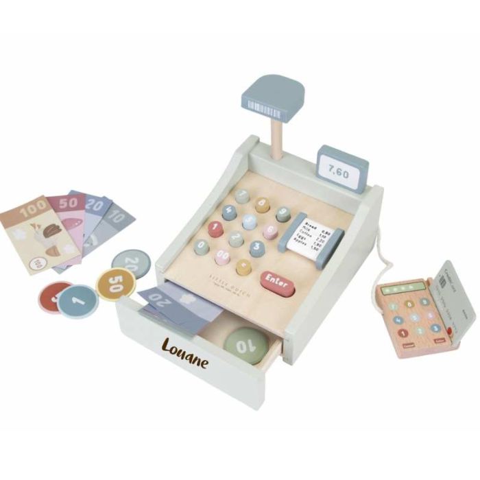 caisse enregistreuse avec scanner, jouet en bois Little Dutch