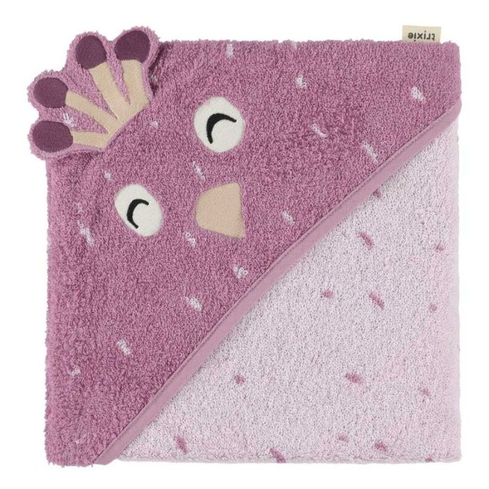 cape de bain 75 x 75 cm pour bébé, joli paon de trixie baby