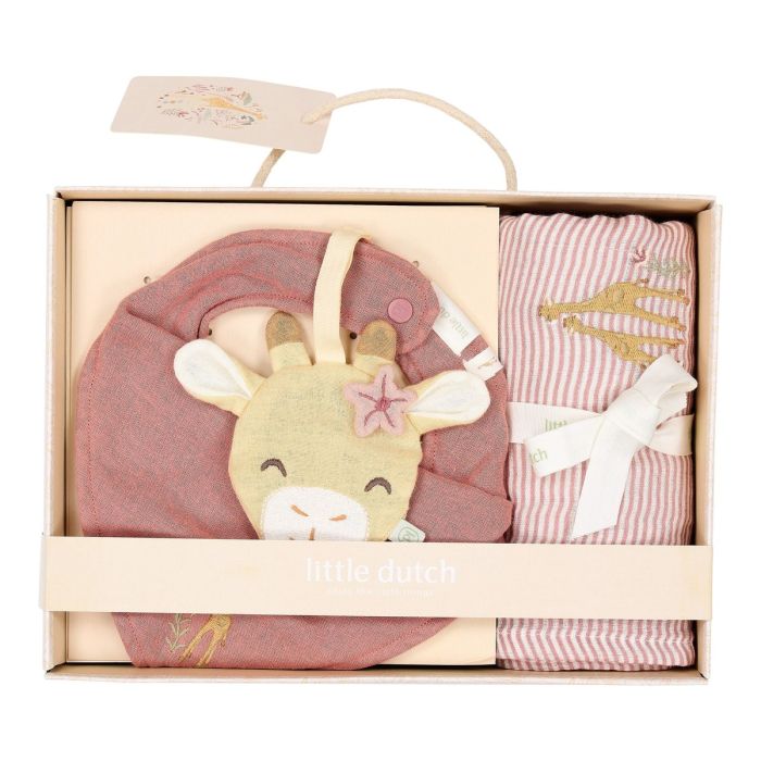 joli coffret naissance pour petite fille comprenant un bavoir et une couverture que l on peut personnaliser