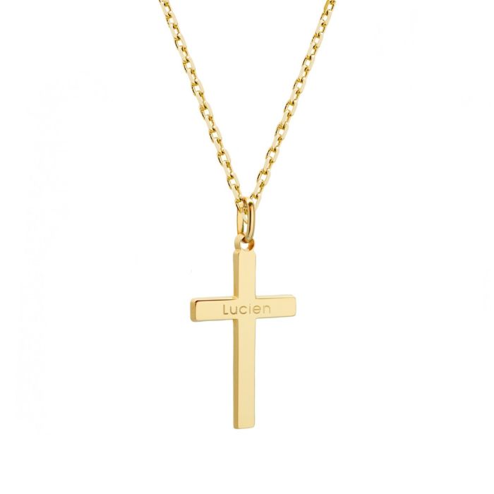 pendentif croix et collier plaqué or