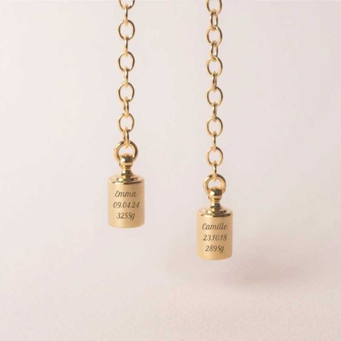 collier maman mes petit poids, plaqué or jaune
