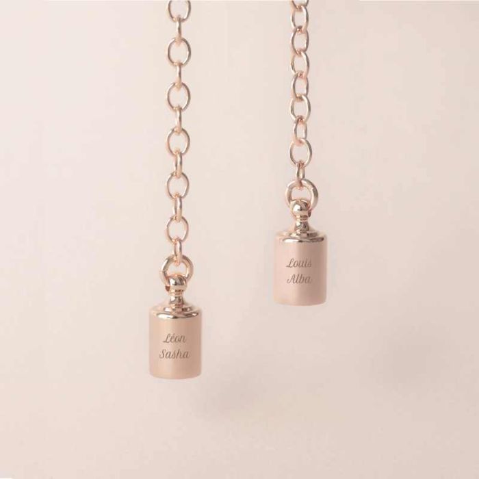 collier personnalisé mon petit poids, or rose