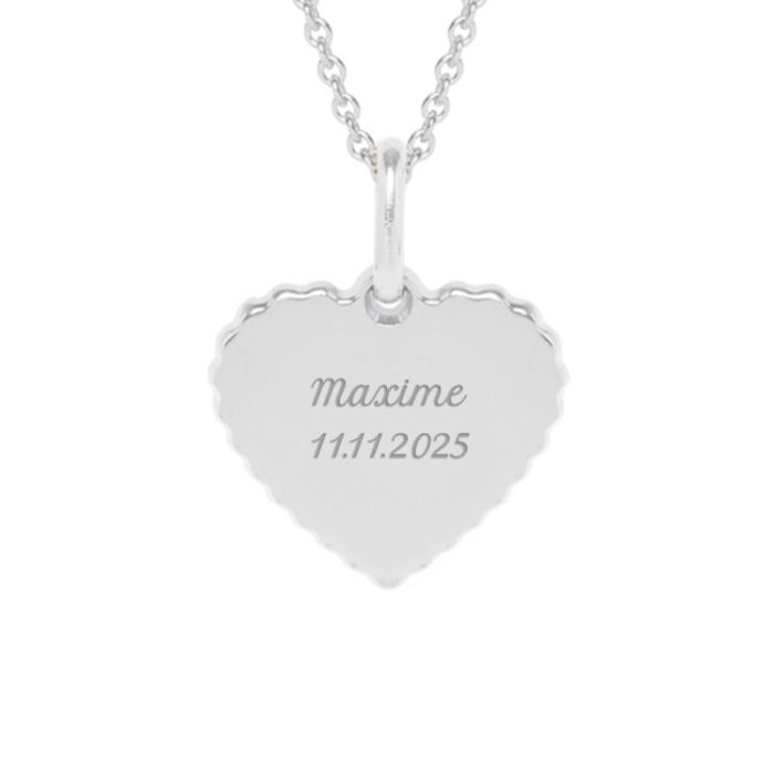 Collier Simone canelé enfant argenté rhodié