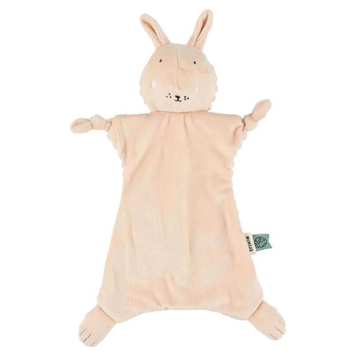 doudou lapin rose de trixie baby, à personnaliser avec prénom