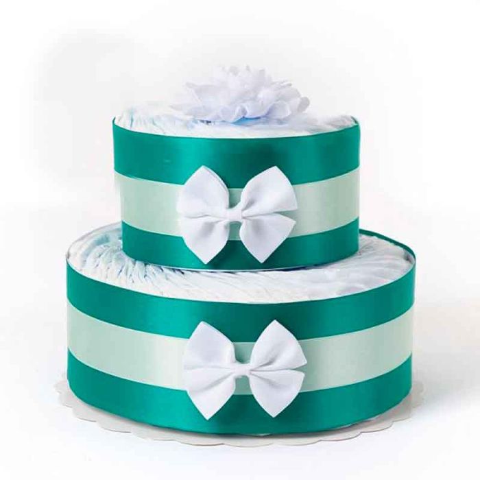 gateau couches bébé pingo, vert