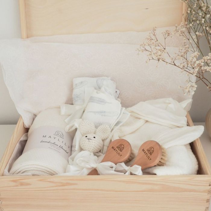 grand coffret naissance, maylily, beige