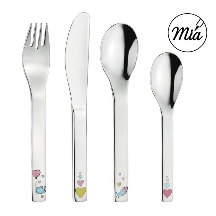 couvert à graver pour petite fille, un adorable design avec des coeurs