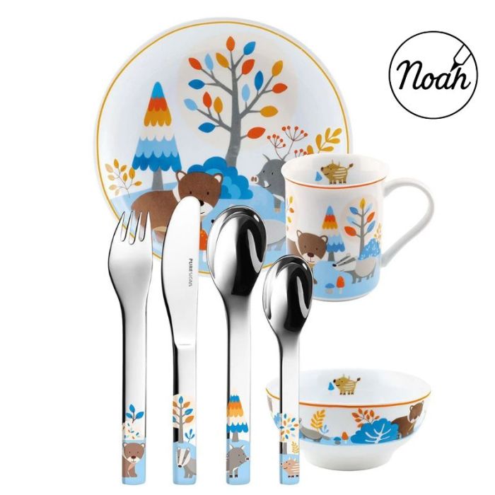 Couverts (avec vaisselle) pour enfants Friends personnalisés avec gravure 