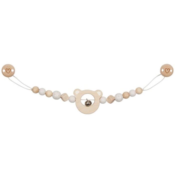 chaine pour poussette ourson, en bois, marque goki