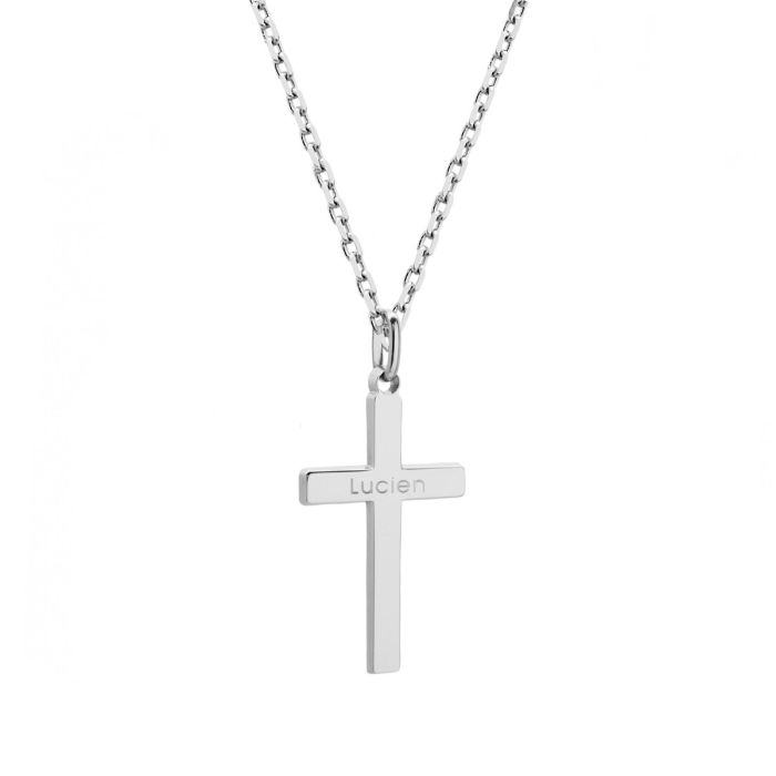 pendentif croix et collier argent