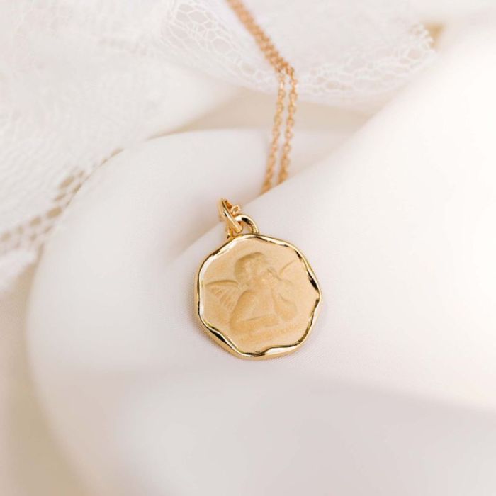 Médaille de baptême ange plaqué
