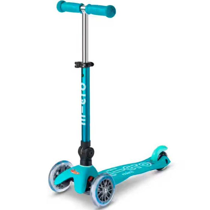 trottinette pliable, mini micro, aqua et led
