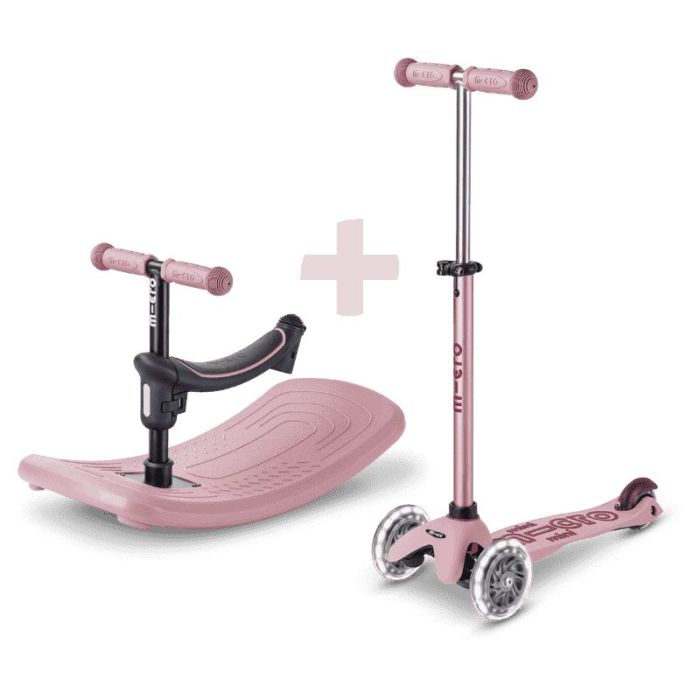 trottinette et bascule, rose, mini micro