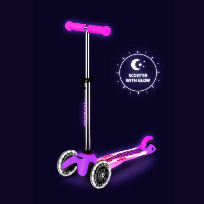 trottinette rose, glow led plus, micro