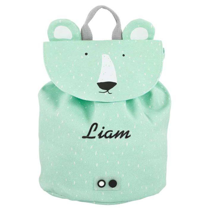 sac à dos ours polaire, vert clair, de trixie baby