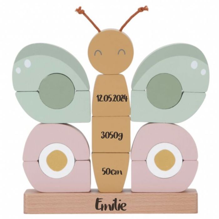 papillon jouet en bois à empiler de Little Dutch, à personnaliser