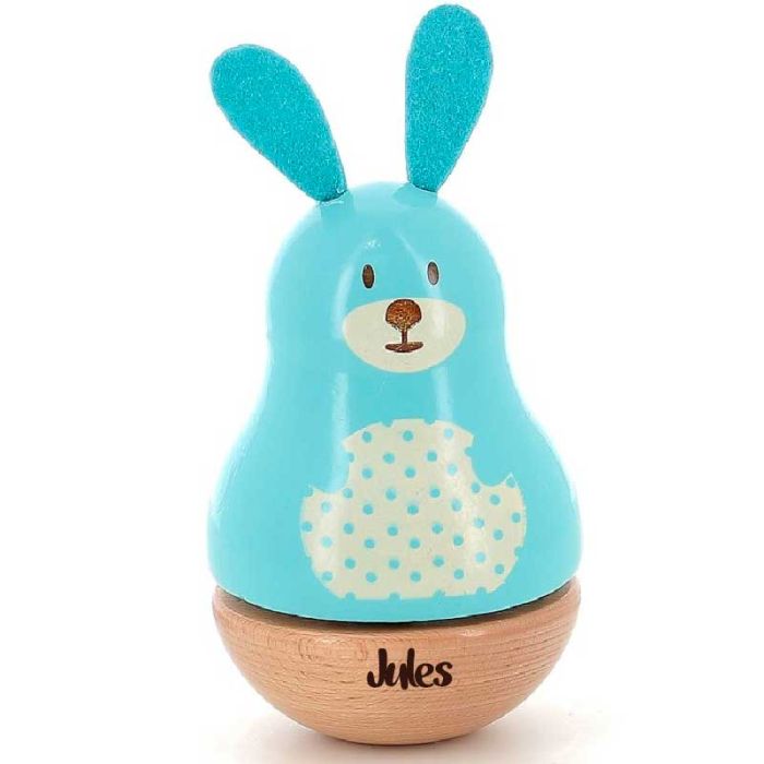 boite à musique personnalisée, lapin bleu de vilac