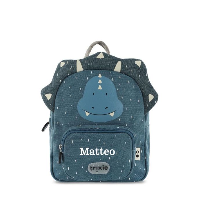 sac à dos petite taille dès 2 ans, triceratops à personnaliser avec le prénom