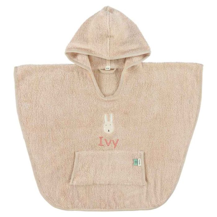 poncho rose à personnaliser avec prénom de l'enfant