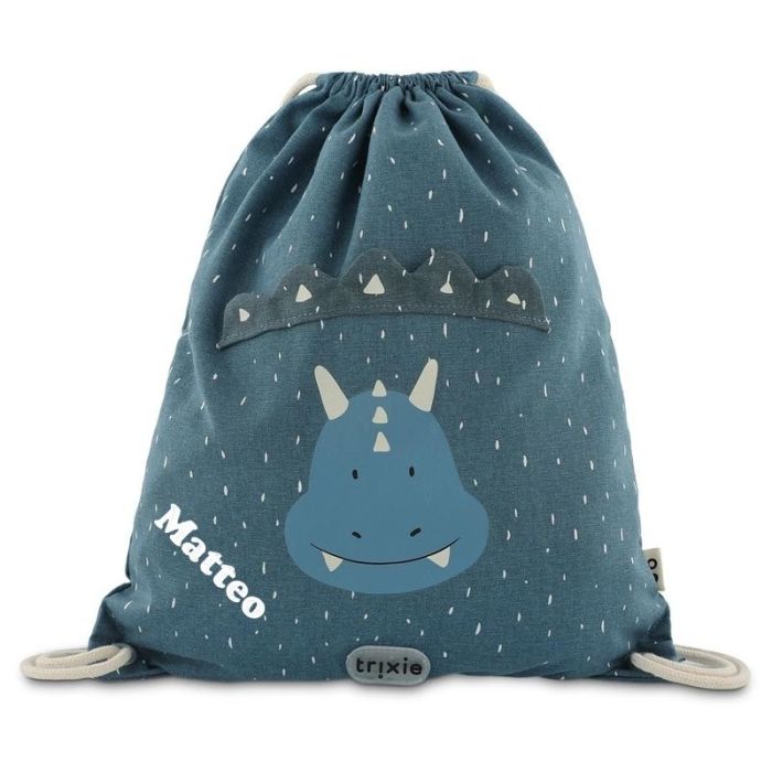 sac de gym personnalisé, triceratops de trixie baby