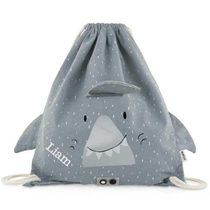 sac de gymnastique requin, à personnaliser avec prénom enfant
