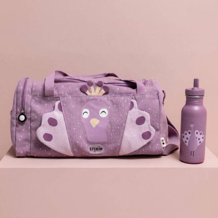 Sac de sport enfant Paon Mrs Peacock Trixie avec prénom brodé