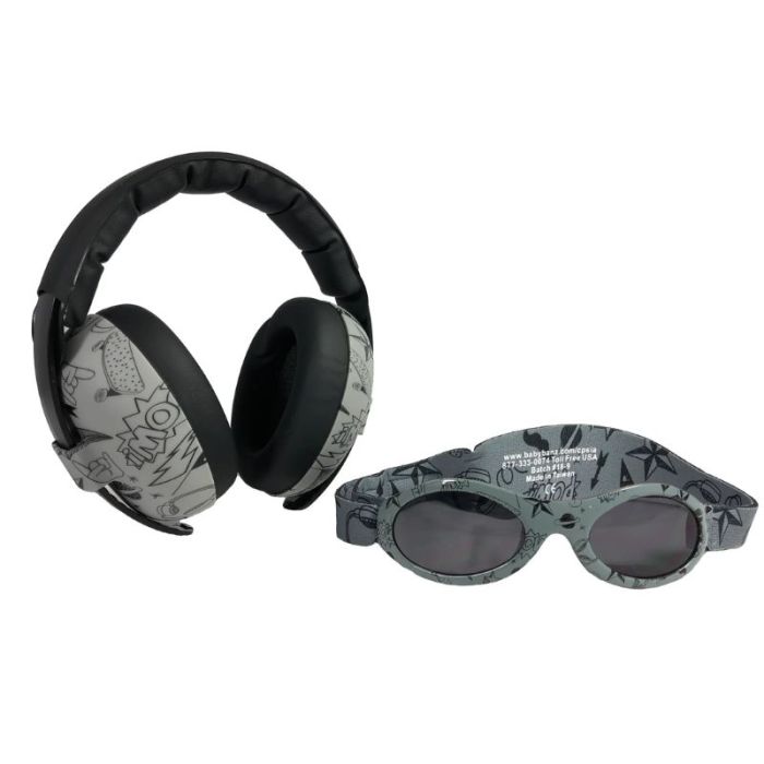 set de pamirs et luettes de soleil pour bébé, modèle graffiti