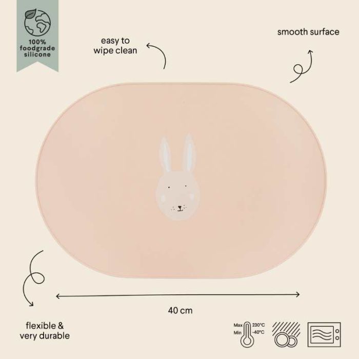 set de table lapin rose de trixie baby
