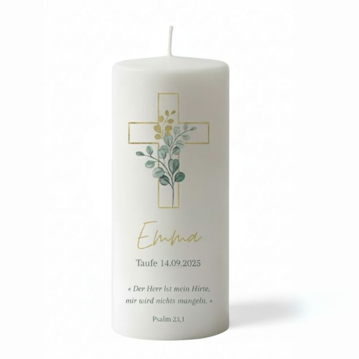 bougies de baptême avec psaume