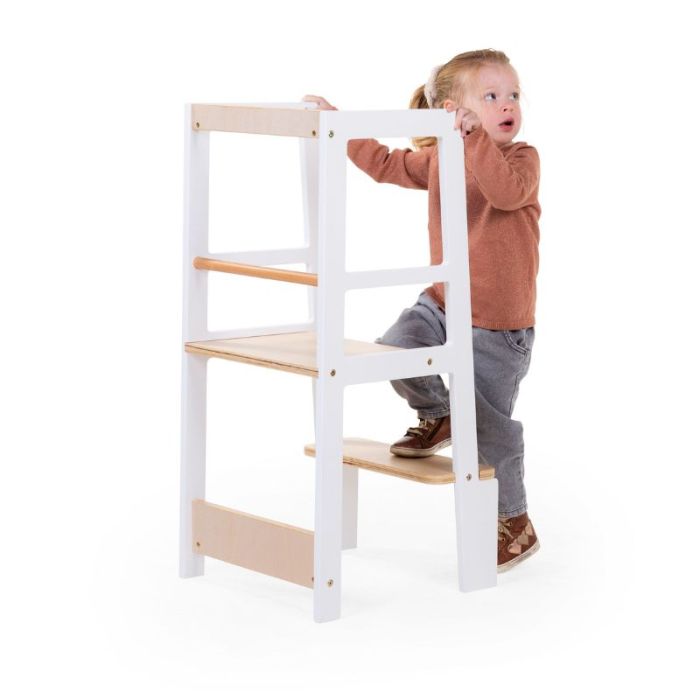 tour apprentissage childhome bois blanc naturel
