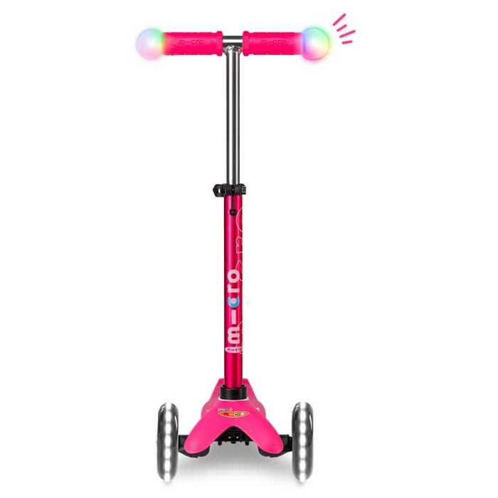Micro Mini Micro Deluxe Magic - Trottinette 3 Roues Avec Guidon LED - Dès 2 Ans - Rose - Poids Max 35 Kg