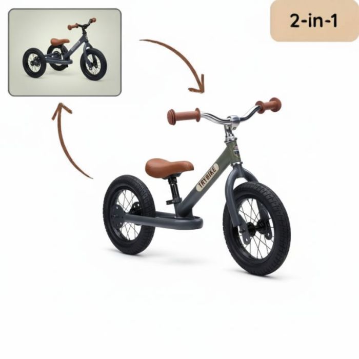 draisienne et tricycle trybike gris en metal