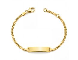 bracelet bébé ajustable, chaine Panzer, plaquette rectangulaire