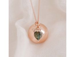 Bola de grossesse or rose avec pierre labradorite