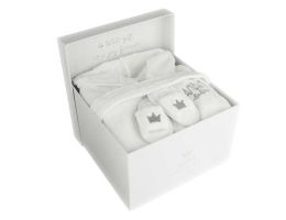 Coffret naissance Nouveau Né Bambam Wellness Peignoir Bébé et Pantoufles, Livraison Gratuite