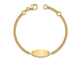 gourmette or jaune 9 carats, avec plaquette ovale