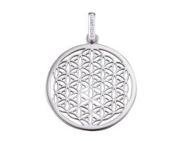 grand pendentif fleur de vie en argent