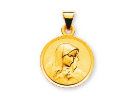 médaille baptême or jaune, st vierge marie
