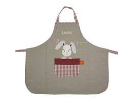 tablier pour fille, lapin de l'oiseau bateau