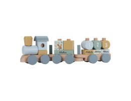 train en bois bleu à personnaliser