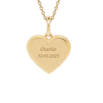 collier pendentif coeur or jaune, à personnaliser