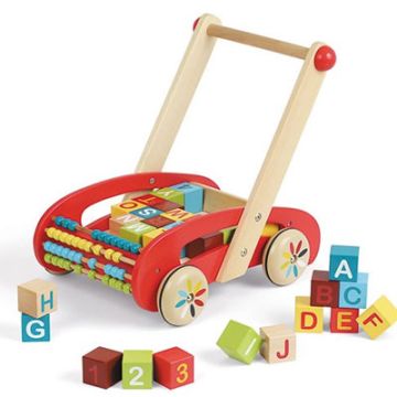 ABC Buggy Tatoo, Chariot de marche avec cubes Janod