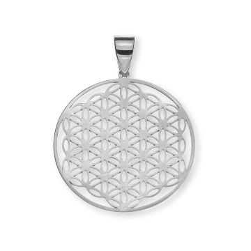 Pendentif fleur de vie en or blanc 750, 20 mm